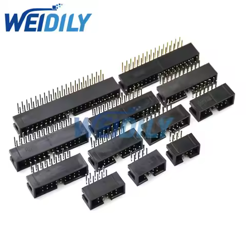5PCS Right Angle DC3 6P 8P 10P 14P 16P 20P 26P 30P 40P Pitch 2.54mm Socket Header Connector ISP Male
