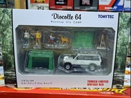 Tomica LimitedVintage Neo Tomytec 1:64 Diocolle 64#carsnap 01a Camp site 露營套裝 &Mitsubishi Pajero (白色