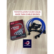 HOS - CAR PLUG WIRE SET / PLUG CABLE SILICONE - TOYOTA LEVIN 1.6 20V (OLD) 4AGE 7MM (CABLE BIN BIG)