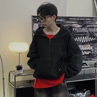 Áo khoác dây kéo from boxy 2 da dày dặn thêu nổi cổ cao không bám lông basic tay phồng Codes Studio