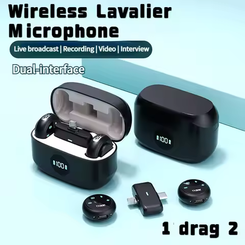 Dual-interface Button-type Lapel Wireless Microphone with Charging Compartment Magnetic Wireless Lap