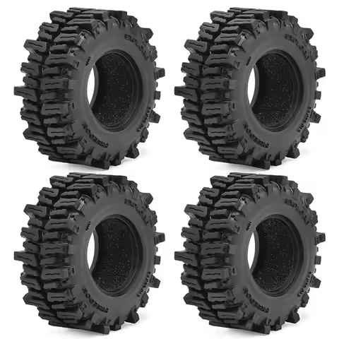 4PCS 64mm 1.3" Rubber Tire Wheel Tyre For 1/18 1/24 RC Crawler Car TRX4M SCX24 AX24 FCX24 FCX24M Asc