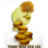 Luxury GOLDEN DEER STANDING WATER mirror painting - uv printed Mica painting - Wall painting