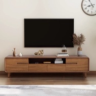Kabinet TV Warna Walnut Ruang Tamu Moden Mudah Kabinet Pangsapuri Kecil Rumah Ringan Set Gabungan La