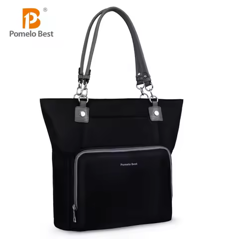 Pomelo Best Women Tote Bag Large Capacity Multifunction Diaper Bag With Front Zipper Pocket For Trav