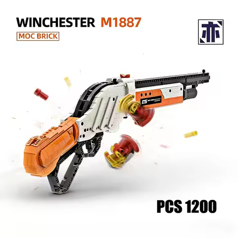 1200PCS Technical Emissible Winchester M1887 Shotgun Building Blocks Gun Model MOC Assemble Bricks T