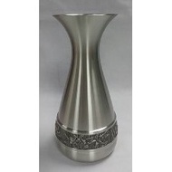 DKV005UM Pewter Vase with Floral Design