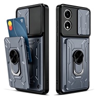 Shockproof Protector Heavy Hard Casing Case with Metal Stand and Card Slots OPPO A6X A6 Pro A5X A5 P