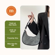 Bymood clip-on handbag Slingshotch BLISS, semi-circular shape, Korean fashion denim cowhide