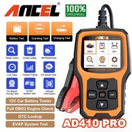 ANCEL AD410 PRO 6V/12V Car Battery Tester OBD2 Code Reader Engine Scan Tool Battery Analyzer OBDII S