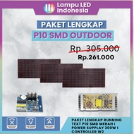 MERAH COMPLETE PACKAGE RUNNING TEXT P10 SMD RED RED MODULE 3 PCS I POWER SUPPLY 200W I CONTROLLER W2