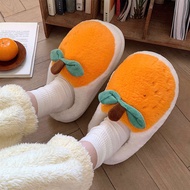 bedroom slippers slippers slippers for women Thin Strip Cute Orange Cotton Slippers Women Winter Bed