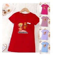 MERAH Lilysia shop girls' daster anomali tung sahur and ballerina cappuccina red and white independe