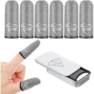 6PCS Sarung Jari Gaming, Sangat Nipis dan Bernafas 0.3mm Serat Perak untuk Gaming Mudah Alih, Anti P