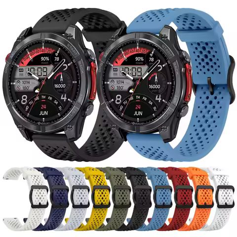 22mm Breathable Silicone Strap For Zeblaze Stratos 4 3 2 Watch Bands Vibe 8 7 Pro Ares 3 Pro/Mi Watc