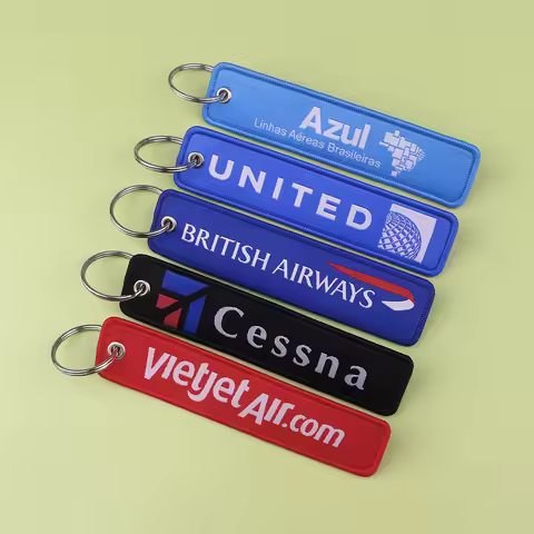 Aviation Keychain for Cars Backpack Key Holders Fashion Embroidery Keyrings Key Tag Jet Tag Accessor