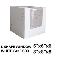 (3pcs) L-Shaped Window Cake Box 6"x6"x6" / 8"x8"x8"