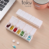 Hộp Đựng Thuốc, Chia Thuốc Trong Gia Đình Hàng Ngày Nhỏ Gọn, Tiện Dụng, Chia 7 Ngày Bằng Nhựa Trắng 