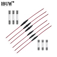 5PCS 5*20mm 6*30mm Glass Fuse Holder Screw Type 5X20mm with 22AWG Wire Cable 250V 5X20MM Glass Fuse 