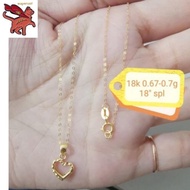 Pure Ang 18K Saudi Gold Pawnable Heart Necklace INS Fashion Luxury design temperament jewelry