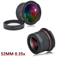 yuan6 1pc 52MM 0.35x HD Super Wide Angle Panoramic Macro Fisheye Lens for Nikon D5,D4,Df,D850,D810,D750,D610,D500,D7500,D7200,D5600 DSLRs Lenses