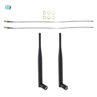 [dempsey_ted.]2 x 6dBi 2.4GHz 5GHz Dual Band WiFi RP-SMA Antenna + 2 x 35cm U.fl /  Cable
