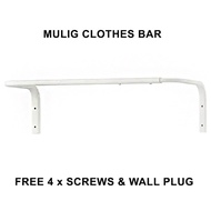 MULIG CLOTHES BAR 60-90CM, BESI GANTUNG BAJU, SANGKUT BAJU, PALANG PENYIDAI PAKAIAN, PENYANGKUT BAJU