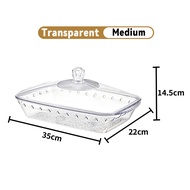Transparent Buffet Food Tray with Cover And Handle Buffet Tray Set Dulang Hidangan dengan Penutup Fo