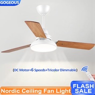 48/42 Inch Ceiling Fan With Light Nordic Style Mute Ceiling Fan Liight Dinning Room Fan Light Kipas