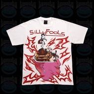 T-shirt SILLY FOOLS เสื้อยืดคอกลมสีร็อคพังค์ สีขาว