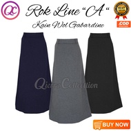 Line A Model Work Skirt Long Plain Formal Office Work Women Long Black Skirt Wool Fabric Material Ga