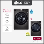 [Pre-Order][Bulky] LG FV1413S2BA 13kg AI Direct Drive Front Load Washing Machine + LG TD-H10VBD 10kg Dual Inverter Heat Pump dryer in Black [Fulfil from 27th May]