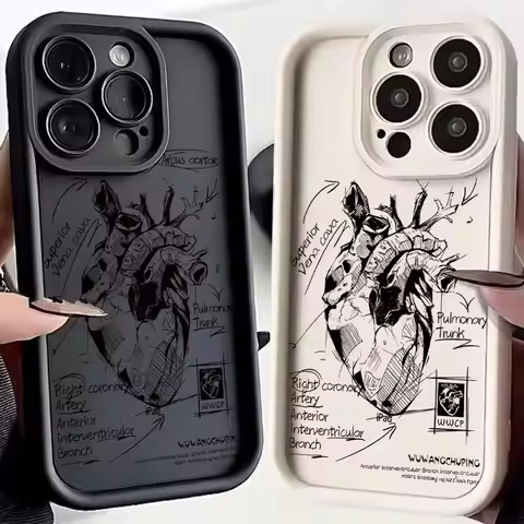 Original Heart Diagram Phone Case for OPPO Realme 12 8 8i 11 C11 C12 C15 C20 C21Y C33 C35 C53 C55 C6