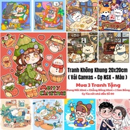 [20x20cm frameless painting] Collection of coloring by number paintings 20x20cm