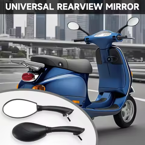 Topteng Black Mirrors Rearview Mirror For Vespa ET4 50 125 150 4T ET2 50 2T 1998-2005