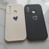 Luxurious simple heart pattern couple protective case compatible with vivo Y11 Y15 Y17 Y21 Y65 Y35 Y33S Y51 Y11S Y76S Y12 Y89 Y67 Y85 fashionable black and white shockproof soft TP