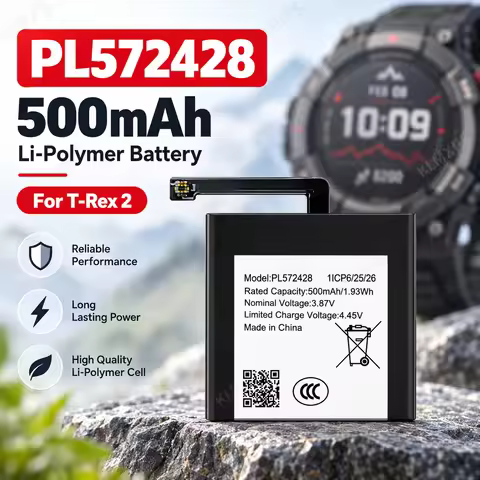 PL572428 500mAh 3.87V Li Polymer Battery Replacement for T-Rex 2 Smart Watch Repair Battery with Too