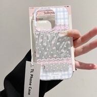 SAMSUNG Checkered lace flower case with holder Phone case suitable for SAMSUNG A02S A03 A05 A05S A12