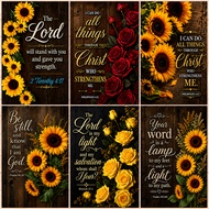 Sunflower Bible Verse Wall Decor Photo Laminated A4 size Photo Frame