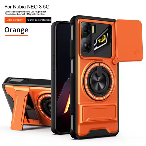 For ZTE nubia Neo 3 Case ZTE nubia Neo 3 5G Cover nubia Neo3 Magsafe Magnetic Fold Holder Military A