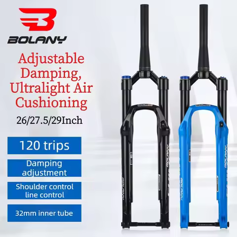 BOLANY Bicycle Fork 26 27.5 29Inch 120 Travel Air Oil Suspension Boost Thru Axle MTB Air Fork 29 Dam