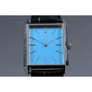 Vintage [Exc+4] Seiko 4130-5010 Silver Blue Tank 23mm Quartz Ladies Watch JAPAN