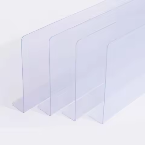 1PC Clear L-Shaped PVC Shelf Divider Baffle Separator for Supermarket Store Home Merchandise Organiz