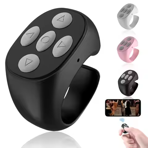 Fingertip Wireless Bluetooth Remote Control Self-Timer Video Scrolling Ring for Mobile Phone Shootin