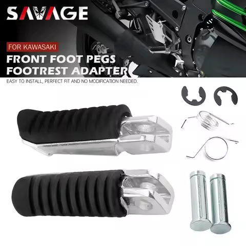 Front Footrest Foot Pegs For KAWASAKI ZZR 600 1200 ZRX 400 1100 GPZ900R ZR250 ZR7 ER6F ER6N ER4N Mot