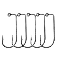 1pcs 8#-5/0# right angle crank hook  soft plastic lure hook  soft lure hook   fish hook /Toman Worm Hook/UTS Weedless Hook Single Hook Lure 10/0#-16/0# Super Strong Steel Gewang Mata Kail Single Hook Untuk Gewang Lure Umpan Assist Hook Jig Fishing Hook