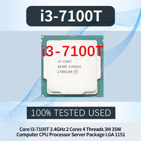Core I3-7100T 3.4GHz 2 Cores 4 Threads 3M 35W Computer CPU Processor Server Package LGA 1151