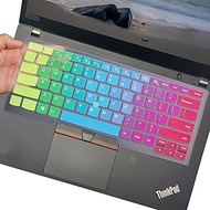 UUONDO Keyboard Cover for Lenovo ThinkPad 14" E480 E485 E490 E475 E470 E470c, ThinkPad 14" T470(s) T480(s) T460(s) T490/S T495(S), ThinkPad L390 L460 L470 L480 14", Thinkpad A475 A485 -Rainbow…