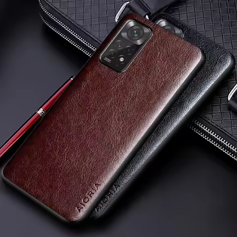 Luxury PU leather Case for Xiaomi Redmi Note 11 Pro 11S 11T 11E Pro 5G Business solid color cover fo