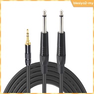 [BlesiyaedMY] 3.5mm 1/8" TRS to Dual 6.35mm 1/4" TS  Stereo Y-Cable Splitter, 2m/6ft 1m/3ft 1.5m/ 4.